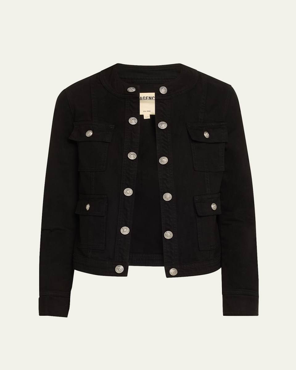 Yari Collarless Denim Jacket